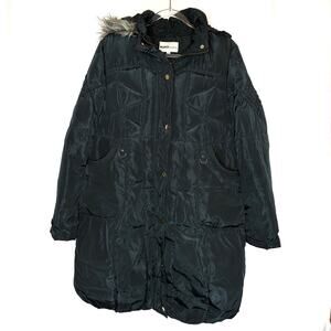 Momo Maternity Black Down Feather Puffer Coat Mid-Length Womens Medium